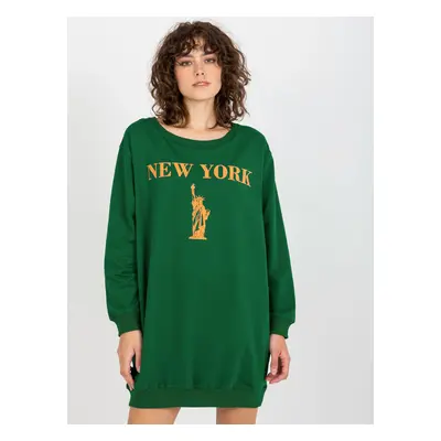 Tmavě zelené mikinové šaty New York -VI-BL-3212.15X-green