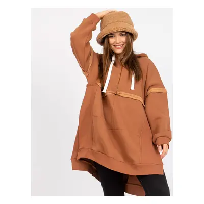 Světle hnědá oversize mikina Boston s kapucí -FA-BL-7571.64P-light brown