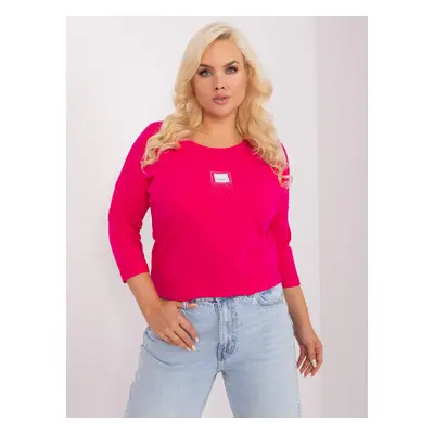 Tmavě růžové tričko s 3/4 rukávem RV-BZ-8995.94P-dark pink