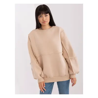 BÉŽOVÁ BASIC MIKINA BEZ KAPUCE -EM-BL-763.00P-BEIGE