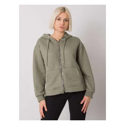 Khaki dámská mikina na zip s kapucí RV-BL-7451.23-khaki