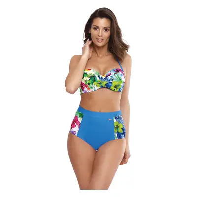 Světle modré bikiny tropickým vzorem a vysokým spodkem Madison Surf M-537 (5)