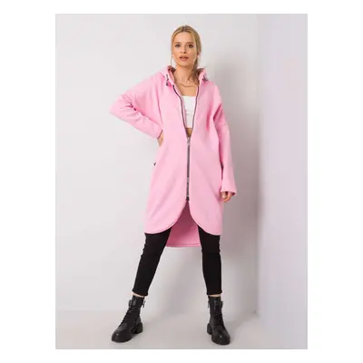 Růžová dámská dlouhá mikina na zip RV-BL-4858-1.99P-pink