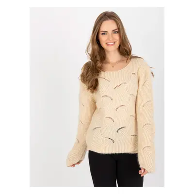 Béžový pletený dámský svetr TW-SW-BI-9030.08-beige