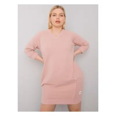 Světle růžové dámské mikinové šaty RV-SK-6847.59P-pink