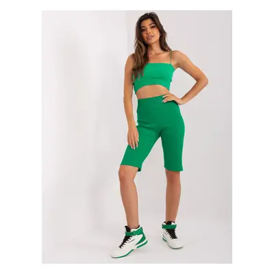 Zelené žebrované biker shorts RV-SN-8980.06-green