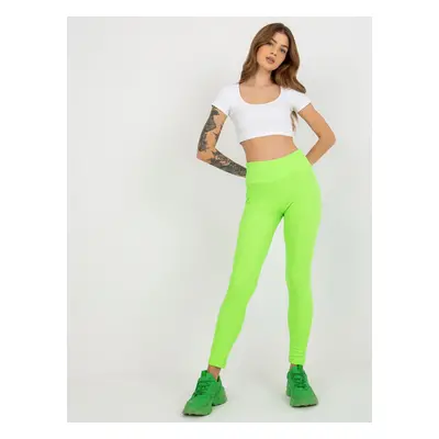 Neonově zelené žebrované legíny -EM-LG-725.11-neon green