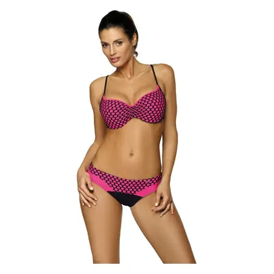 Tmavě růžové puntíkaté bikiny Rosaline Malibu M-490 (3)