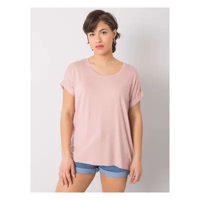 Růžové dámské basic tričko 37-TS-10032021.41-pink