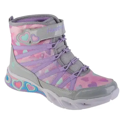 Stříbrno-růžové dívčí kotníkové boty Skechers Sweetheart Lights - Dreamy Love 302667L-SMLT