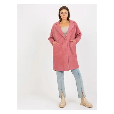 Tmavě růžový teddy coat Eveline s kapsami MBM-PL-1521.97P-dark pink