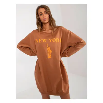 Světle hnědé mikinové šaty New York -VI-BL-3212.15X-light brown