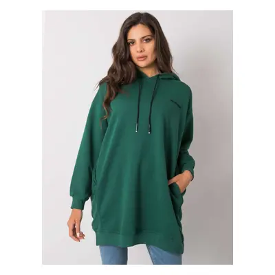 Tmavě zelená dámská oversize mikina RV-BL-7097.26-green