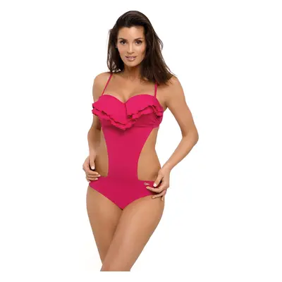 Tmavě růžové push-up monokiny Belinda New Berry M-548 (7)