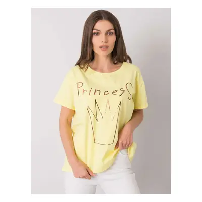 Žluté tričko s potiskem Princess -FA-TS-7121.88P-yellow