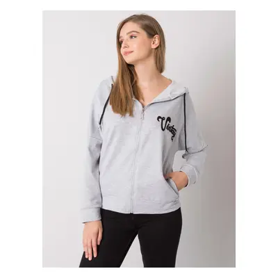 Světle šedá mikina na zip -FA-BL-7239.23X-grey