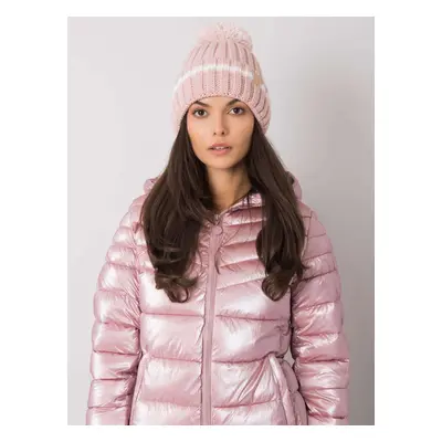 Pudrová zimní čepice s bambulí JK-CZ-35.92-powder pink