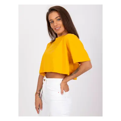 Světle oranžový dámský crop top RV-TS-7541.06-orange