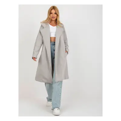 Šedý mikinový oversize kabát EM-NA-790.43P-grey