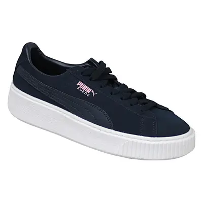 Tmavě modré dámské tenisky PUMA Suede Platform JR 363663-03