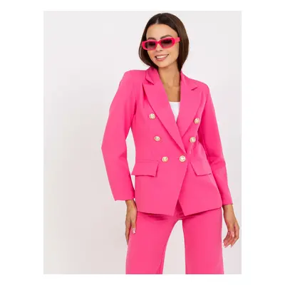 Neonově růžové elegantní sako DHJ-MA-15555.00P-dark pink