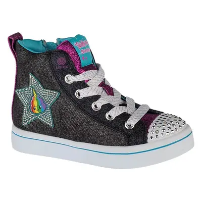 Černé dívčí svítící boty Skechers Twi-Lites Patch Cuties 20234L-BKMT