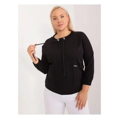 Černá mikina s kapsami -RV-BZ-9339.97-black