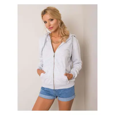 Světle šedá dámská mikina na zip RV-BL-5769.99P-light gray