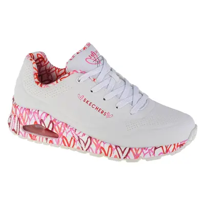 Bílé dámské tenisky Skechers Uno - Loving Love 155506-WRPK