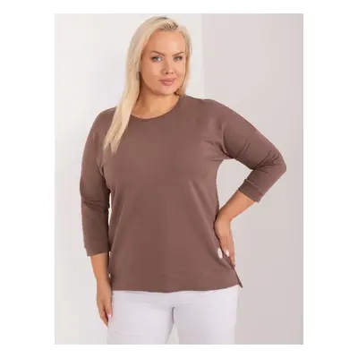 Hnědá lehká basic mikina RV-BZ-9221.95-brown