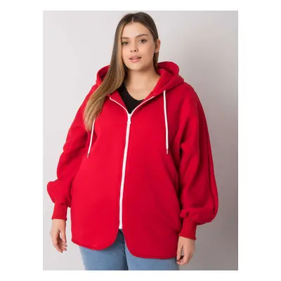 Červená dámská mikina na zip s kapucí RV-BL-7282.22P-red