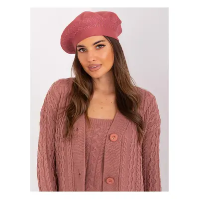 Růžový baret zdobený kamínky AT-CZ-231605.24P-dark pink