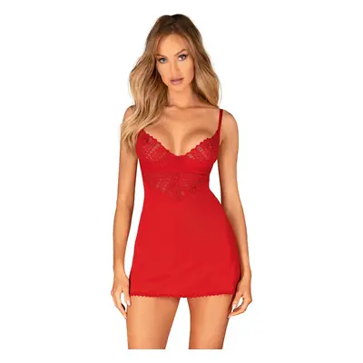 ČERVENÁ NOČNÍ KOŠILKA OBSESSIVE LOBELLIS CHEMISE XS-2XL