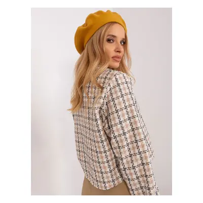 Tmavě žlutý stylový baret AT-CZ-231305.85P-dark yellow