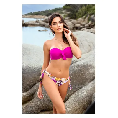 Fuchsiové vzorované push-up bikiny Aruba --38/W kolor 720