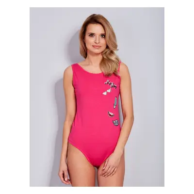 Dámské růžové body s nášivkami PL-BO-1440.89-dark pink