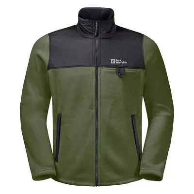 Tmavě zelená pánská fleecová bunda Jack Wolfskin Dna Grizzly Fleece FZ M 1709982-4129