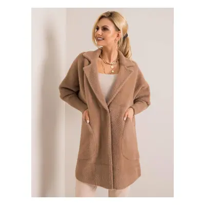 Dámský béžový kabát MBM-PL-1517.00P-dark beige