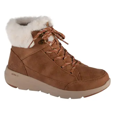 Hnědé dámské zimní kotníkové boty Skechers On-The-GO Glacial Ultra - Cozyly 144178-CSNT