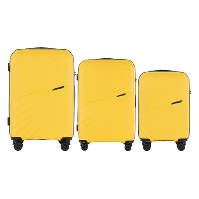 Žlutá 3dílná Wings HPE01 3, Set of 3 Wings POLIPROPYLEN suitcases L,M,S Yellow