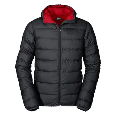 ČERNÁ PÁNSKÁ PROŠÍVANÁ BUNDA S KAPUCÍ JACK WOLFSKIN HELIUM JKT M 1200573-6352