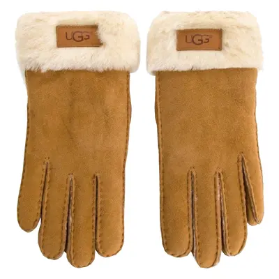 Hnědé dámské kožené rukavice UGG Turn Cuff Glove 17369-CHE