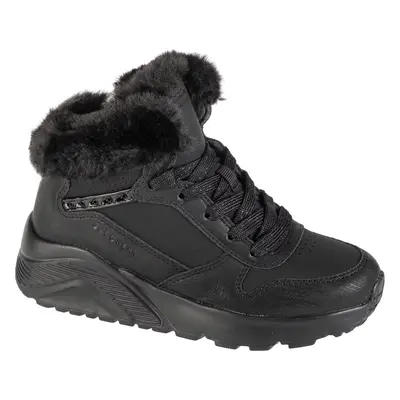 Černé dívčí kotníkové zimní tenisky Skechers Uno Lite - Comfurt Collar 310396L-BBK