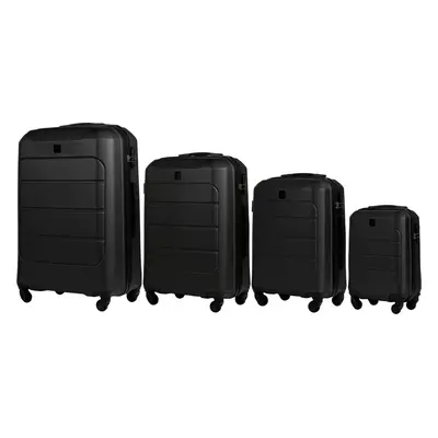 Černá sada 4 skořepinových kufrů GAN01, Luggage 4 sets (L,M,S,XS) Wings, Black