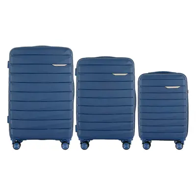 Tmavě modrá 3dílná Wings MUR01 3, Set of 3 Wings POLIPROPYLEN suitcases L,M,S Titan Blue