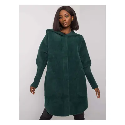 TMAVĚ ZELENÝ DÁMSKÝ TEDDY KABÁT MBM-PL-1518.95P-DARK GREEN