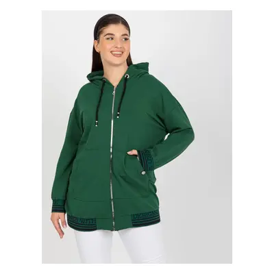 Tmavě zelená mikina na zip -RV-BL-8190.09P-dak green