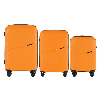 Oranžová 3dílná sada kufrů Wings HPE01 3, Set of 3 Wings POLIPROPYLEN suitcases L,M,S Orange