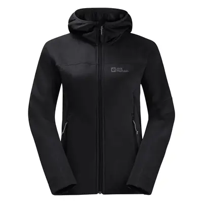 černá dámská funkční mikina Jack Wolfskin Hirschberg Hooded FZ W 1710871-6000