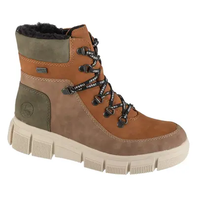 Hnědo-zelené dámské kotníkové boty Rieker Boots X3404-90